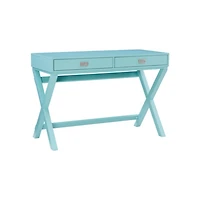 Turquoise Wood 2-Drawer Peggy Desk