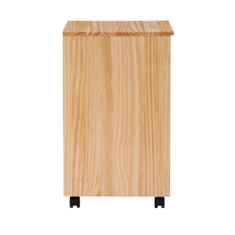 Natural Wood 6-Drawer Cary Storage Cart