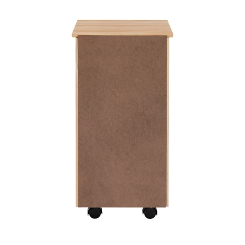 Natural Wood 6-Drawer Cary Storage Cart