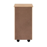 Natural Wood 6-Drawer Cary Storage Cart