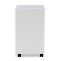 White Wood Wide 6-Drawer Cary Storage Cart