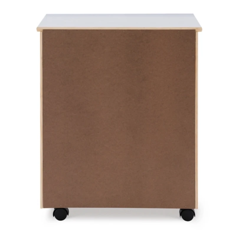 White Wood Wide 6-Drawer Cary Storage Cart