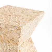 Natural Capiz Hourglass Accent Table