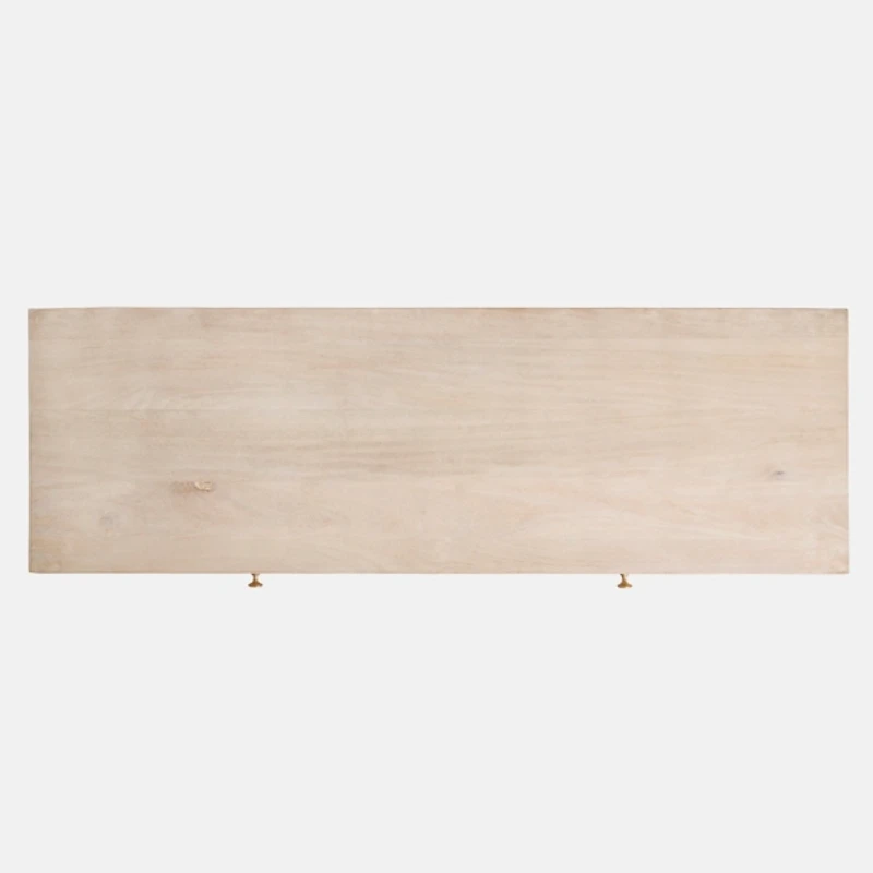 Whitewash Woven Cane 2-Drawer Console Table