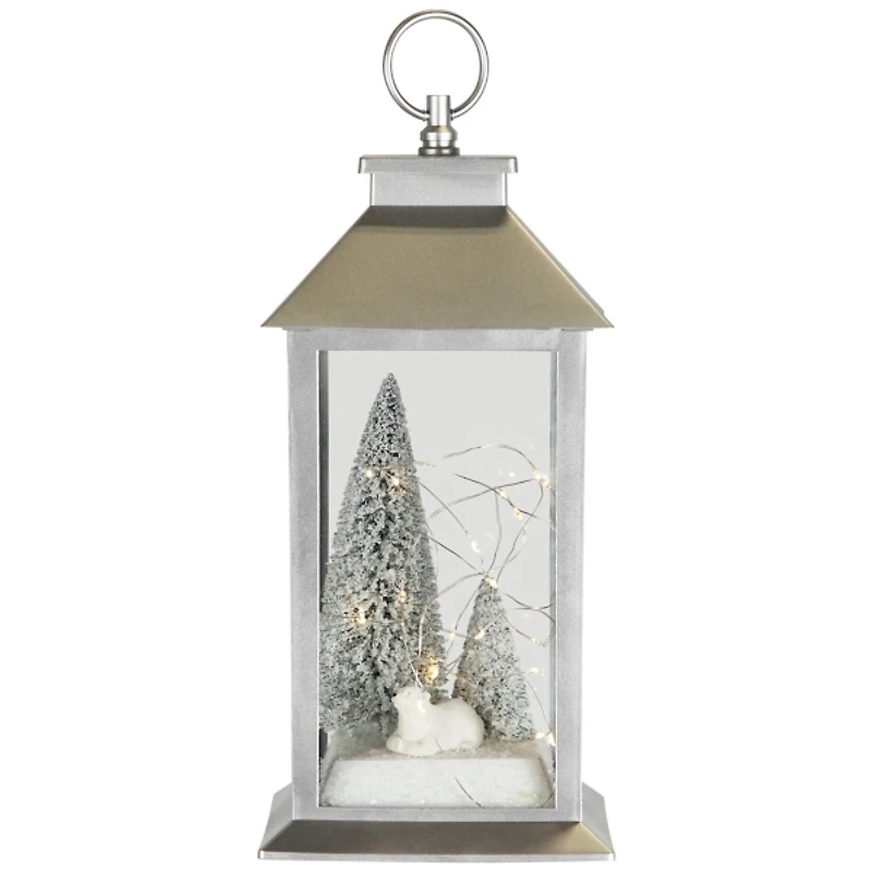 LED Polar Bear and Trees Christmas Lantern