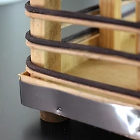 Square Rattan Hurricane Lantern with Jute Rope