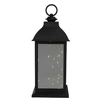 Black LED Flickering Fairy Lights Lantern, 12 in.