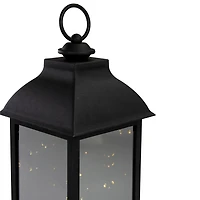 Black LED Flickering Fairy Lights Lantern, 12 in.