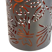 Black Metal Owl Dusk-to-Dawn Outdoor Solar Lantern