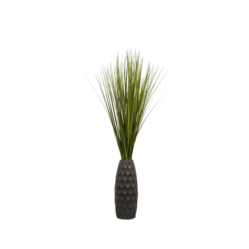 Grass Arrangement in Gunmetal Honeycomb Pot