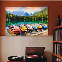 Lakeside Parking Tempered Glass Art Print