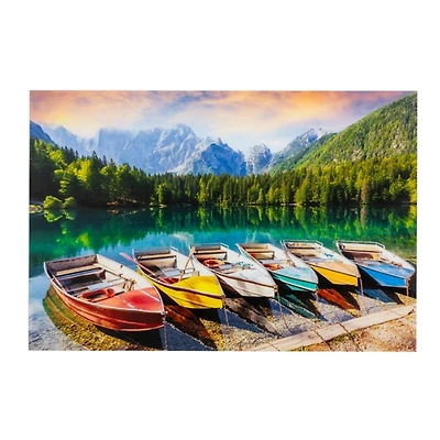 Lakeside Parking Tempered Glass Art Print