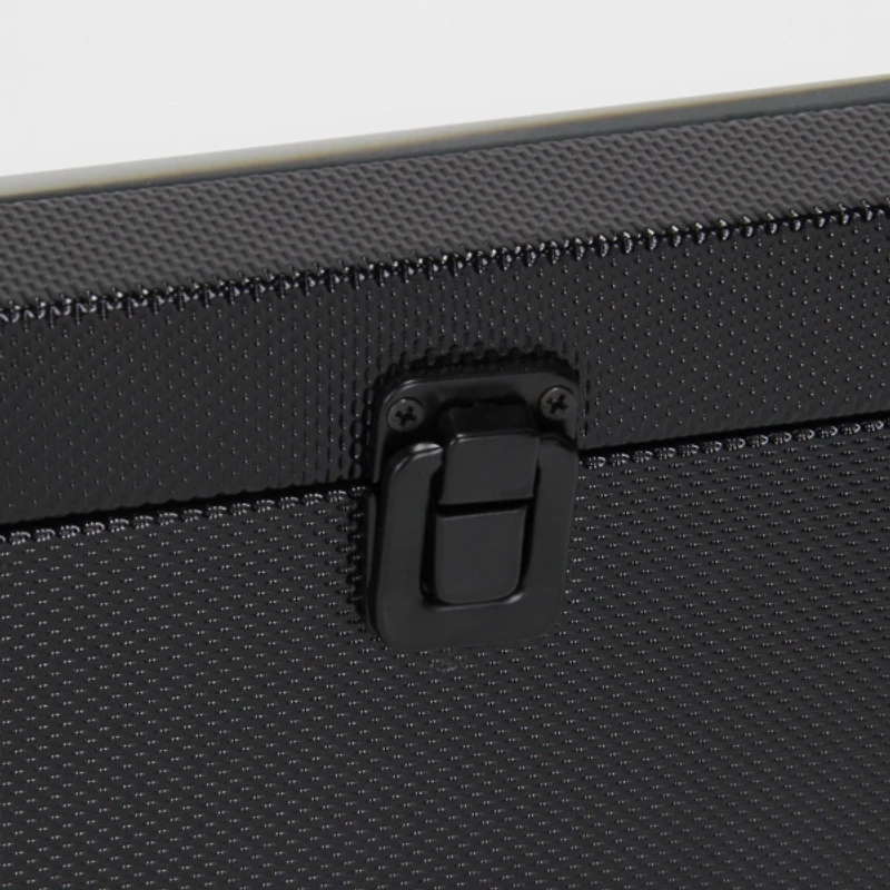 Black Woven Vinyl Mirrored Boxes, Set of 2