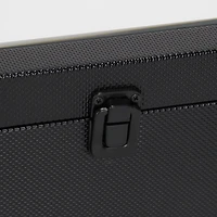 Black Woven Vinyl Mirrored Boxes, Set of 2