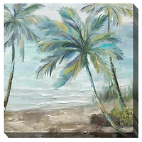 Coastal Palm Trees Outdoor Canvas Art Print