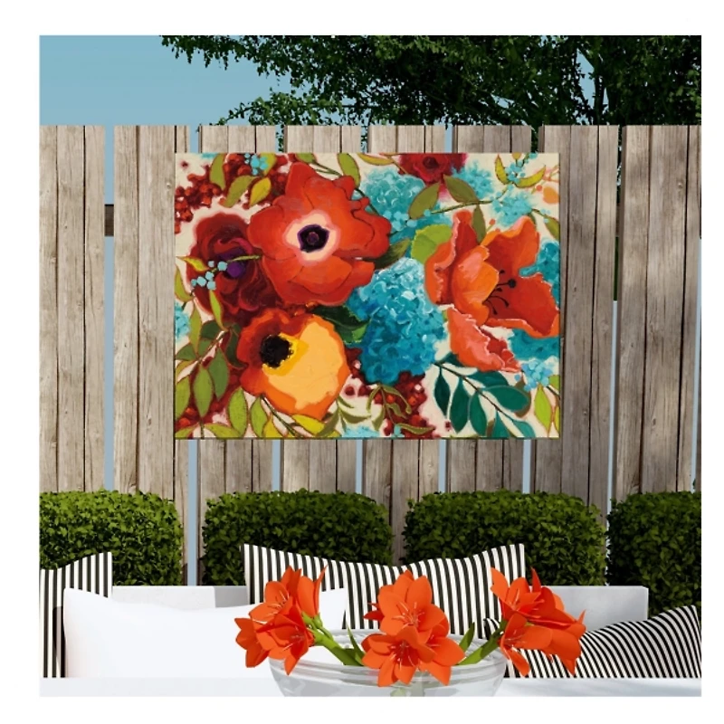 Floral Festivity Outdoor Canvas Art Print