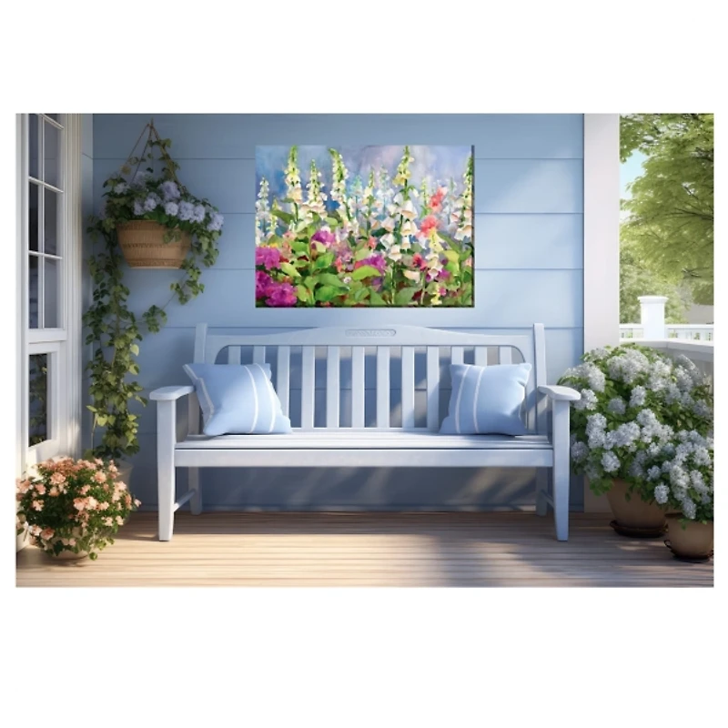 Foxgloves Outdoor Canvas Art Print