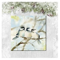 Cozy Chickadees Outdoor Canvas Art Print