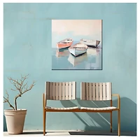 Pastel Boats Outdoor Canvas Art Print