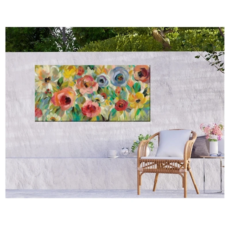 Floral Charades Outdoor Canvas Art Print