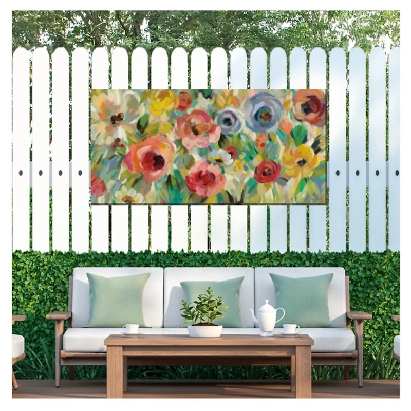 Floral Charades Outdoor Canvas Art Print