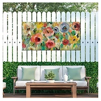 Floral Charades Outdoor Canvas Art Print
