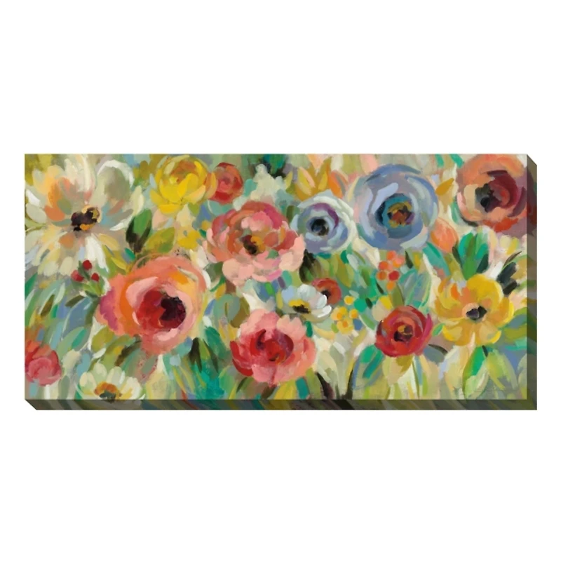 Floral Charades Outdoor Canvas Art Print