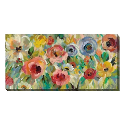 Floral Charades Outdoor Canvas Art Print