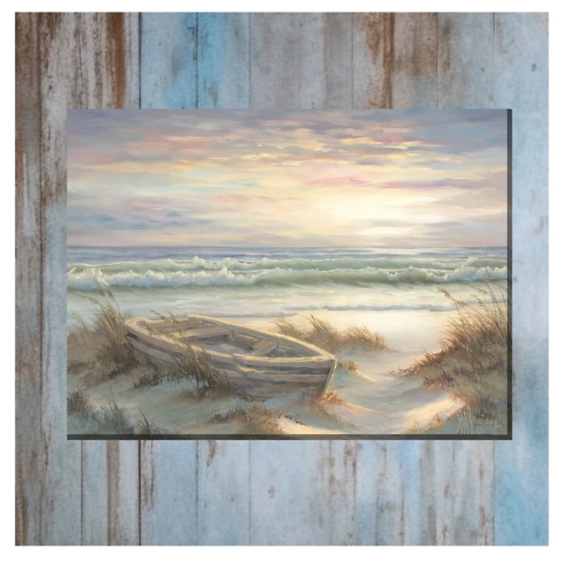 Old Rowboat Outdoor Canvas Art Print