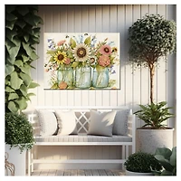 Buzzing Bouquets Outdoor Canvas Art Print