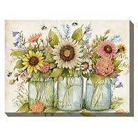 Buzzing Bouquets Outdoor Canvas Art Print