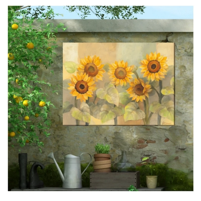 Sunflower Sunshades Outdoor Canvas Art Print