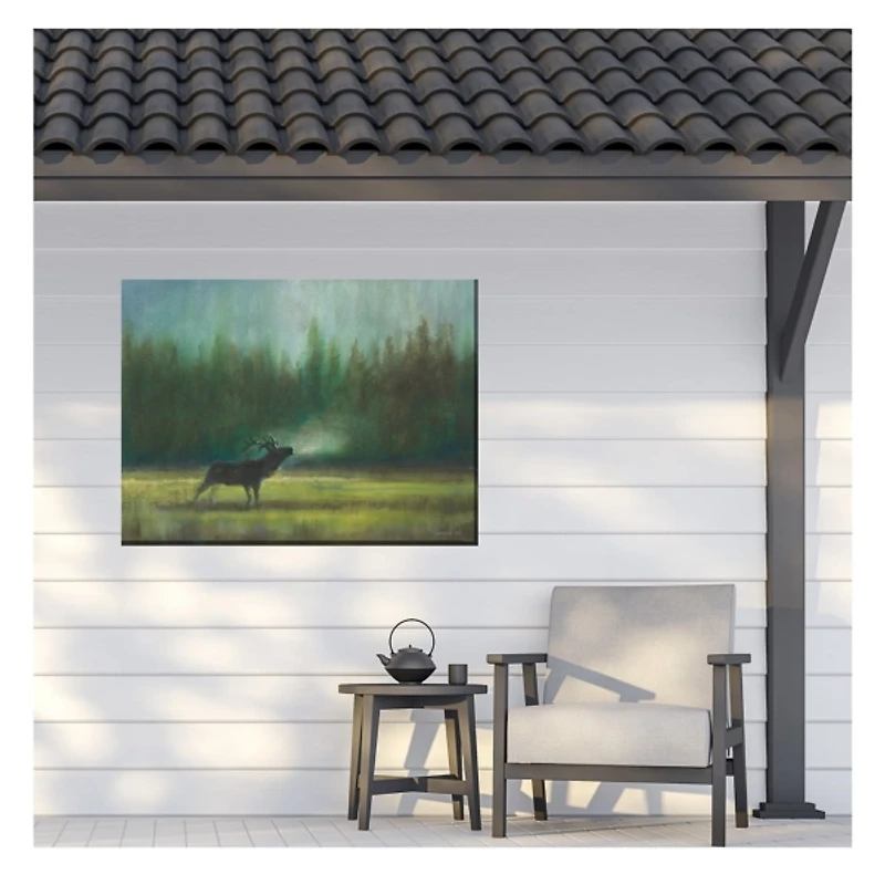 Elk in the Wild Outdoor Canvas Art Print