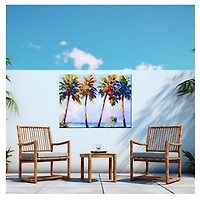 Four Flamboyant Palms Outdoor Canvas Art Print