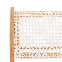 SAFAVIEH White Leather Woven Accent Chair