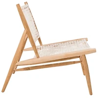 SAFAVIEH White Leather Woven Accent Chair
