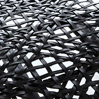 Black Leather Woven Accent Chair