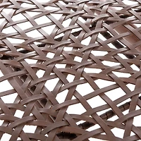 Brown Leather Woven Accent Chair