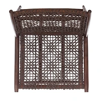 Brown Leather Woven Accent Chair
