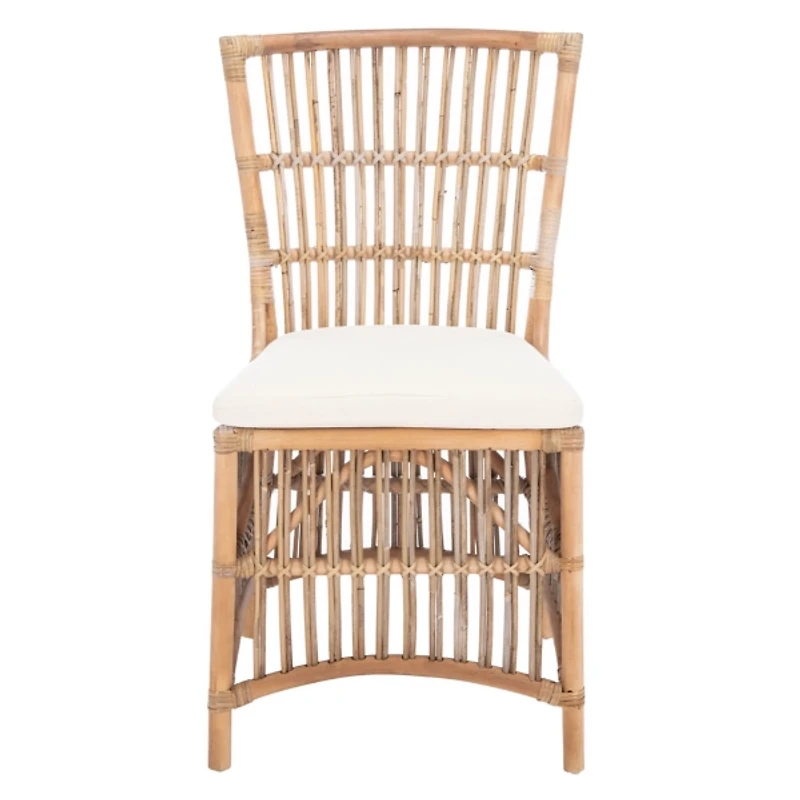 White Rattan Erika Dining Chairs, Set of 2