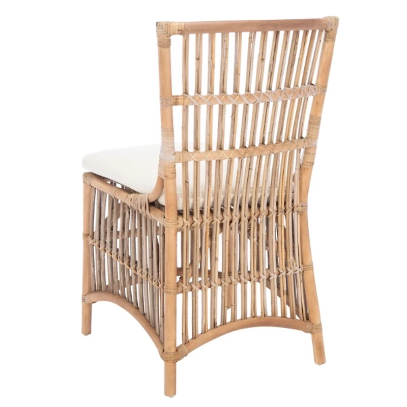 White Rattan Erika Dining Chairs, Set of 2