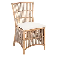 White Rattan Erika Dining Chairs, Set of 2