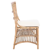 White Rattan Erika Dining Chairs, Set of 2