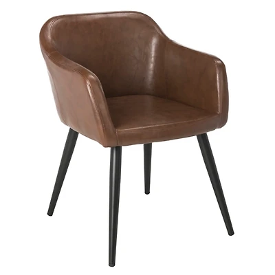 Brown Faux Leather Adalena Accent Chair