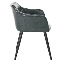 Charcoal Faux Leather Adalena Accent Chair