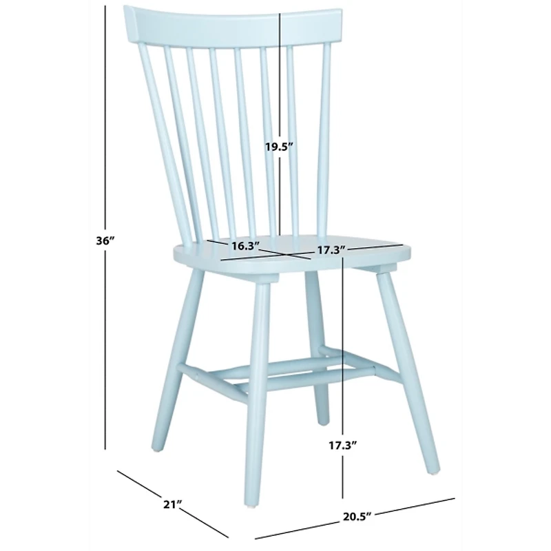 Pale Blue Parker Spindle Dining Chairs, Set of 2