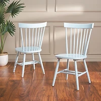 Pale Blue Parker Spindle Dining Chairs, Set of 2