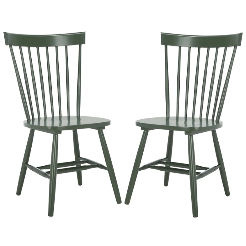 Dark Green Parker Spindle Dining Chairs, Set of 2