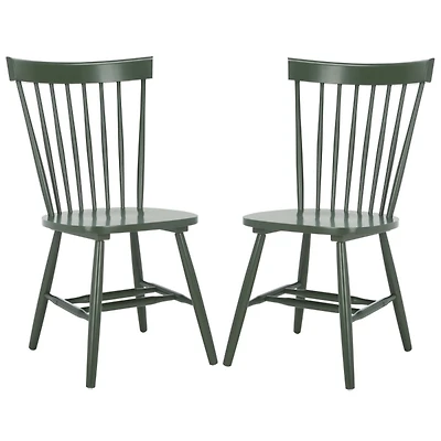 Dark Green Parker Spindle Dining Chairs, Set of 2