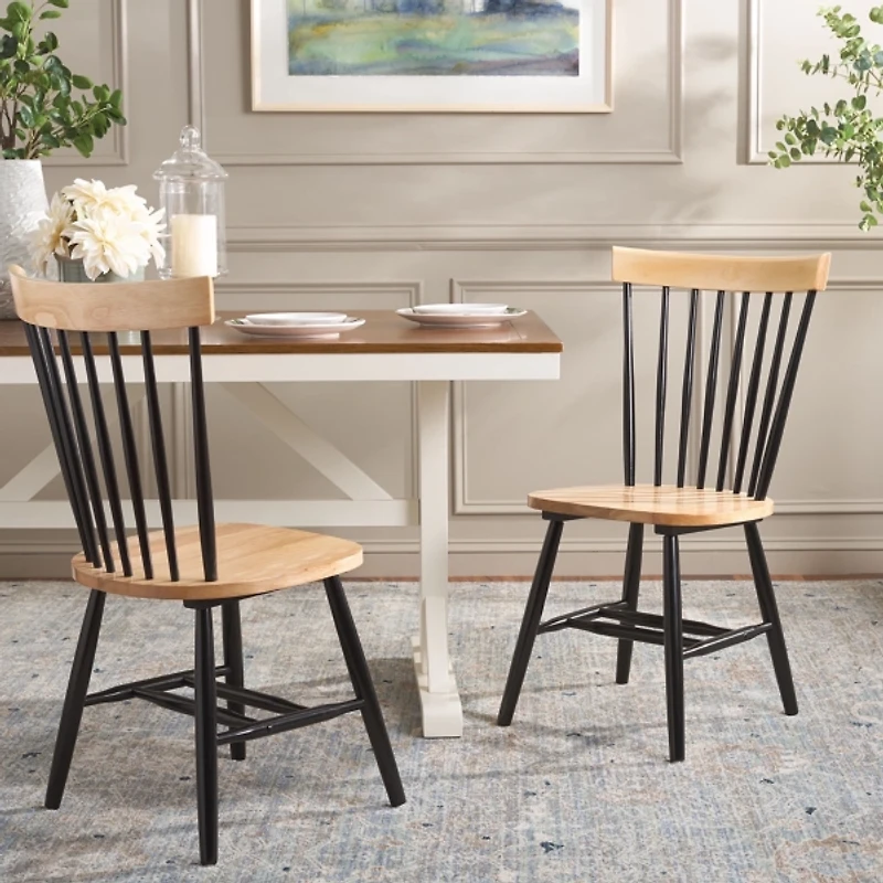 Two-Tone Parker Spindle Dining Chairs, Set of 2